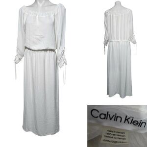 Calvin Klein maxi dress plus size 22w Off-Shoulder White blouson casual vacation